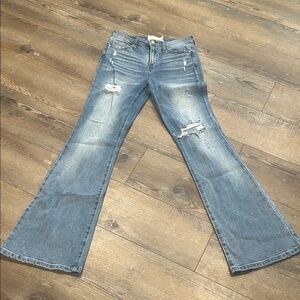 Altar'd State Light Blue Distressed Wide Leg Jeans